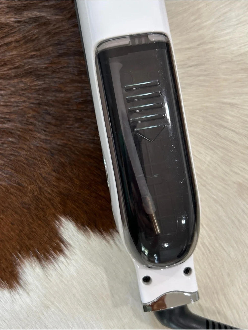 ION Steam Pro Hair Straightening Steam Brush Iron White